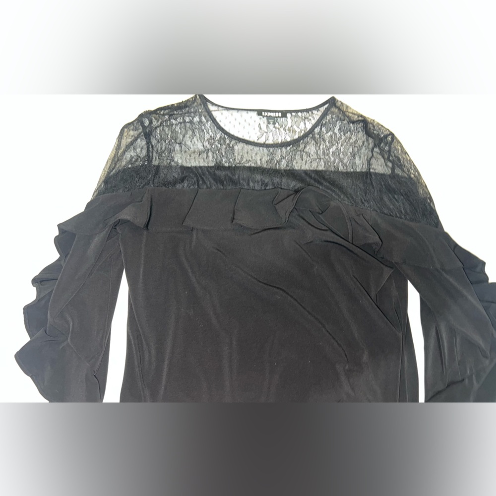 Express Black Lace Top